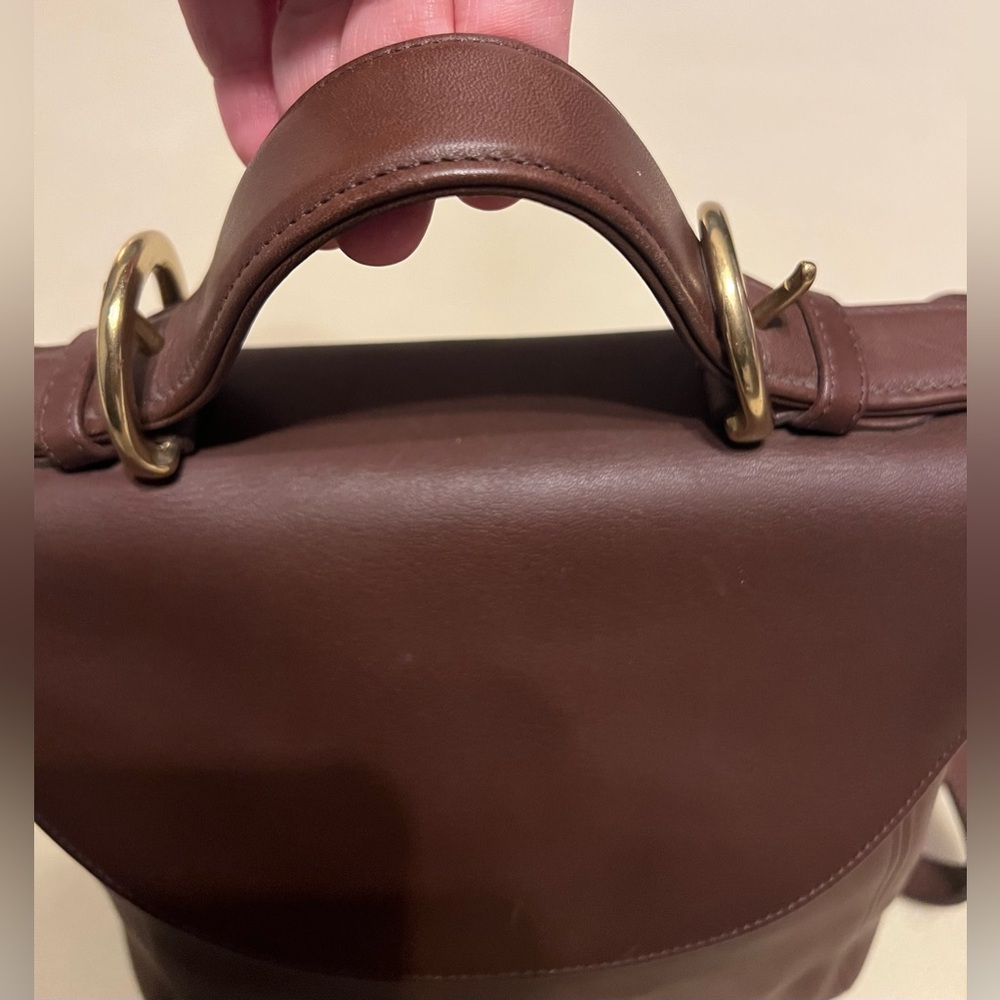 Coach Brown Leather Top-Handle Satchel with Gold Hardware - Picture 2 of 16